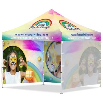 Coated Steel Sublimated Gazebo 3m x 3m - 3 Full-Wall Skins, VI-AM-230-D