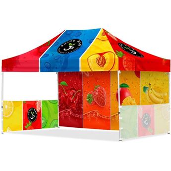 Coated Steel Sublimated Gazebo 4.5m x 3m - 1 Long Full-Wall Skin - 2 Short Half-Wall Skins,  VI-AM-237-D