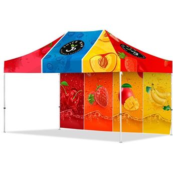 Coated Steel Sublimated Gazebo 4.5m x 3m 1 Long Full-Wall Skin, VI-AM-238-D