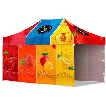 Coated Steel Sublimated Gazebo 4.5 x 3m - 2 Long Full-Wall Skins, VI-AM-239-D