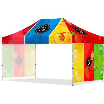 Coated Steel Sublimated Gazebo 4.5m x 3m - 2 Short Full-Wall Skins, VI-AM-240-D