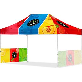 Coated Steel Sublimated Gazebo 4.5m x 3m - 2 Short Half-Wall Skins, VI-AM-241-D