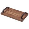 Serendipio Large Farm Style Wooden Tray with Leather Straps, HL-SD-154-B