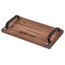 Serendipio Large Farm Style Wooden Tray with Leather Straps, HL-SD-154-B