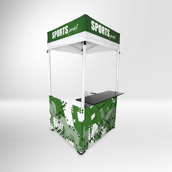 1x1 Aluminium Kiosk with Shelf, DIS-103