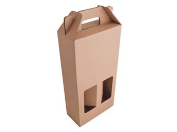 Kraft Double 750ml Wine Bottle Gift Box, P2798N