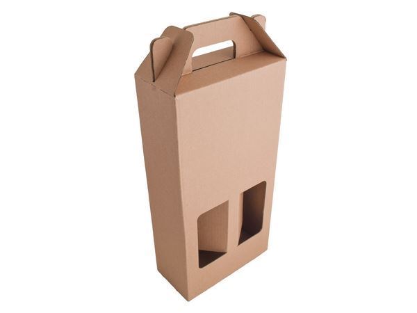Kraft Double 750ml Wine Bottle Gift Box, P2798N