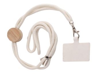 Bamboo Disc Cotton Cell Phone Holder, P2795C