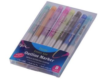 Metallic 8-Piece Outline Marker, ST368-8Piece