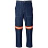 Cast Premium 100% Cotton Denim Pants - Reflective Legs - Orange Tape, ALT-11172
