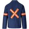 Cast Premium 100% Cotton Denim Jacket - Reflective Arms & Back - Orange Tape, ALT-11164