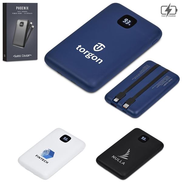 Swiss Cougar Phoenix Fast Charge 22.5W Power Bank - 10,000mAh, MT-SC-539-B