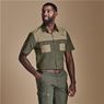 Mens Short Sleeve Serengeti 2-Tone Bush Shirt, ALT-SGMS