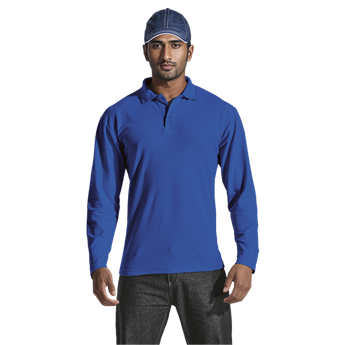 175g Pique Knit Long Sleeve Golfer Mens, 175-LONG