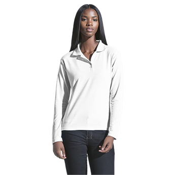 175g Pique Knit Long Sleeve Golfer Ladies, L175-LONG
