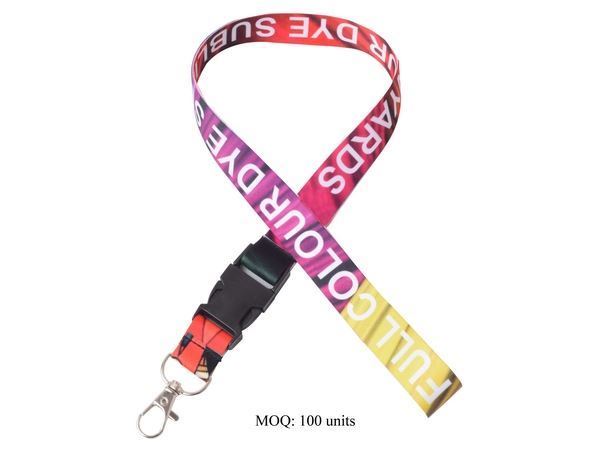 Lanyard Double Side Sub with Buckle&LobsterRing, LAN006