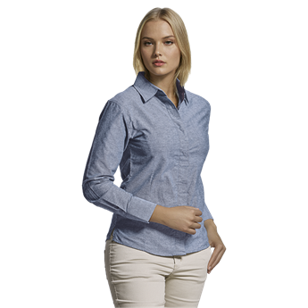 Oxford Blouse Long Sleeve Ladies, LLL-OX