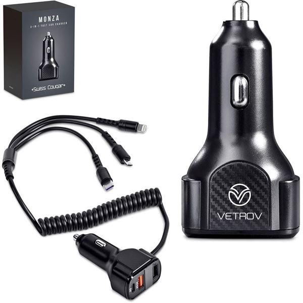 Swiss Cougar Monza 3-in-1 Fast Car Charger, MT-SC-482-B