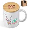 Okiyo Sozo Bamboo & Ceramic Sublimation Coffee Mug - 330ml, DR-OK-187-B