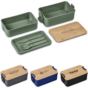 Urban Terrain Lakeside Double Layer Lunch Box & Cutlery Set, CL-UT-144-B