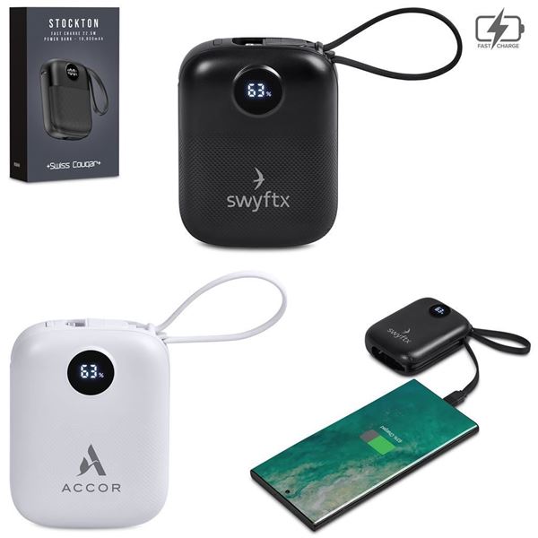 Swiss Cougar Stockton Fast Charge 22.5W Power Bank - 10000mAh, MT-SC-526-B