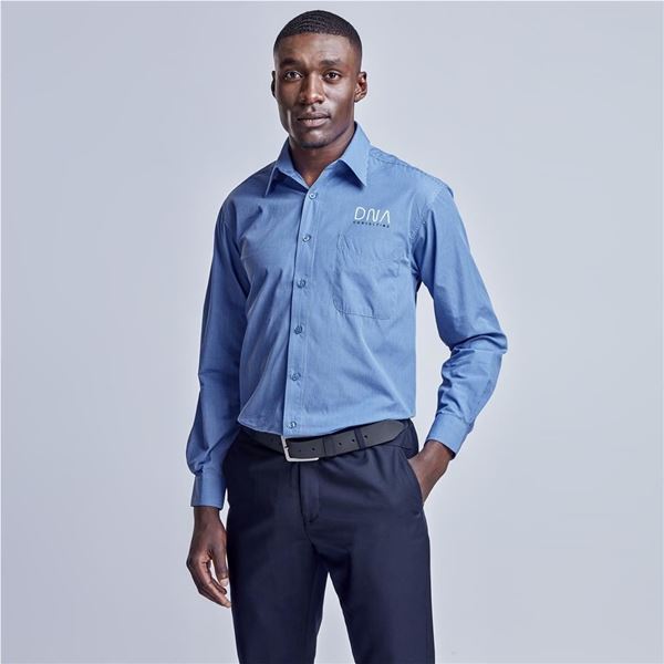 Mens Long Sleeve Micro Check Shirt, BIZ-3630