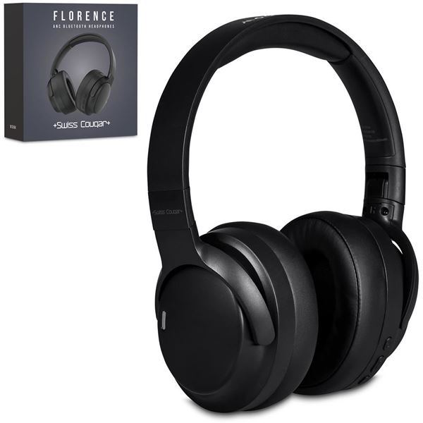 Swiss Cougar Florence Active Noise Cancelling Bluetooth Headphones, MT-SC-555-B