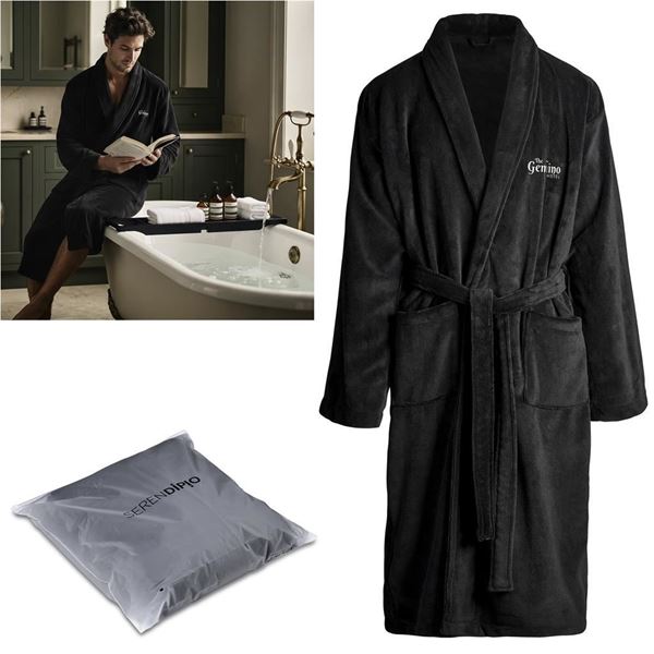 Serendipio Langham Mens Coral Fleece Bathrobe, PC-SD-188-B