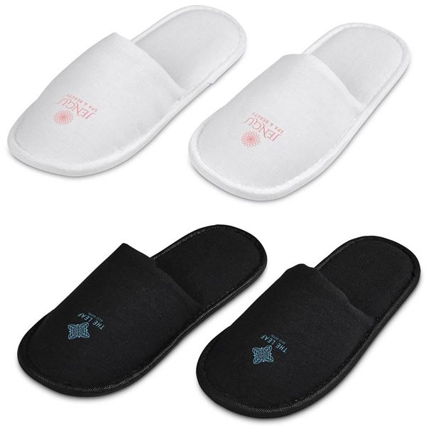 Serendipio Be Our Guest Linen Slippers, PC-SD-189-B