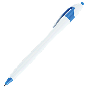 Slim White Barrel Ballpoint Pen, BP0015