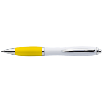 White Barrel Curved Design Ballpoint Pen, BP30181